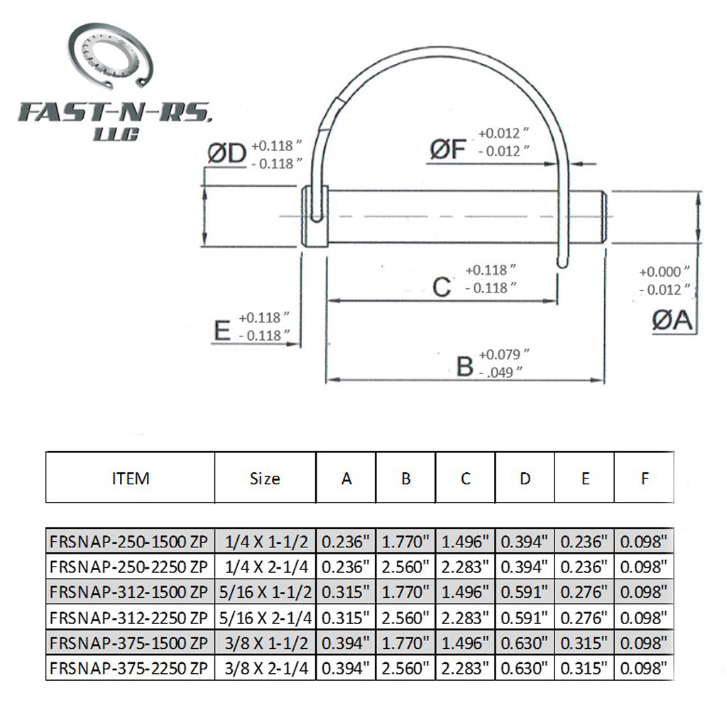 Lock Pin Round 2 Wire Zinc Plated | Fast-n-rs , LLC Texas